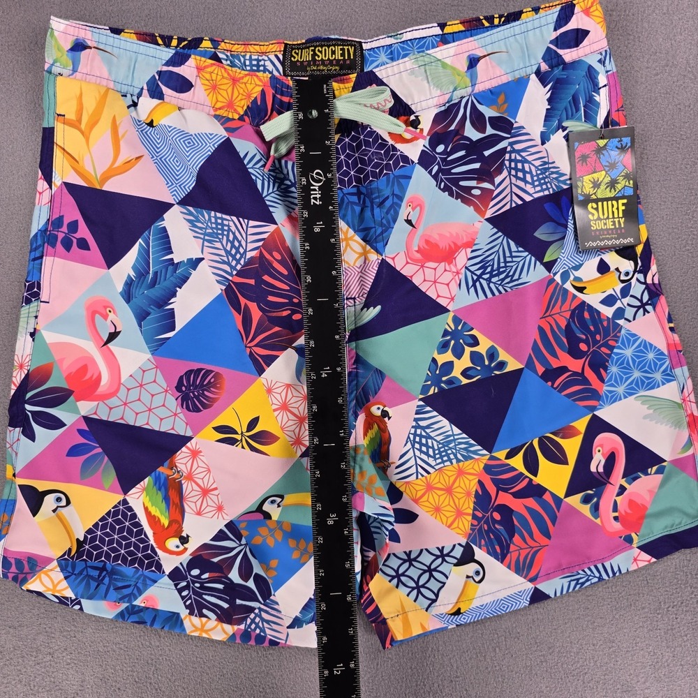 New Surf Society Swim Trunks Men's Large Geometric Summer Art Beach Cruise Pool - Picture 11 of 12